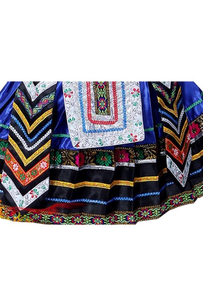 Design Miao costumes, custom-made Miao and Yi clothes, Yi female minority performance costumes, Tujia dance costumes, ethnic style SKDO019 back view